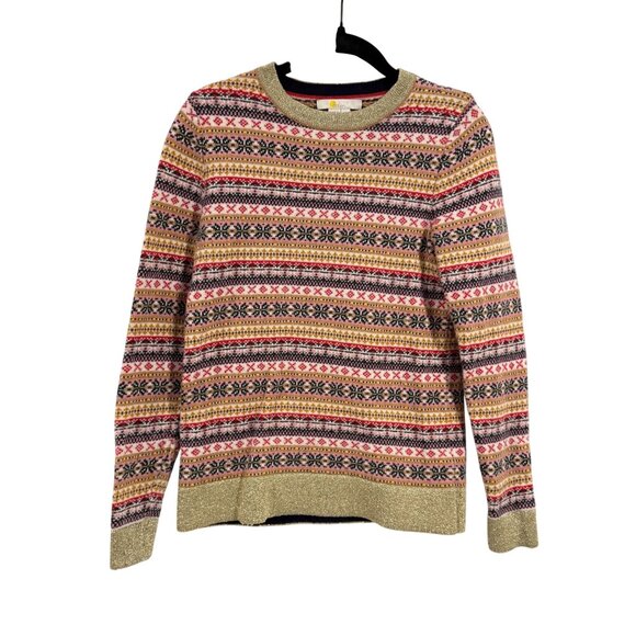 Boden Sweaters - Boden Louise Fair Isle Sweater with Gold‎ Trim Size S